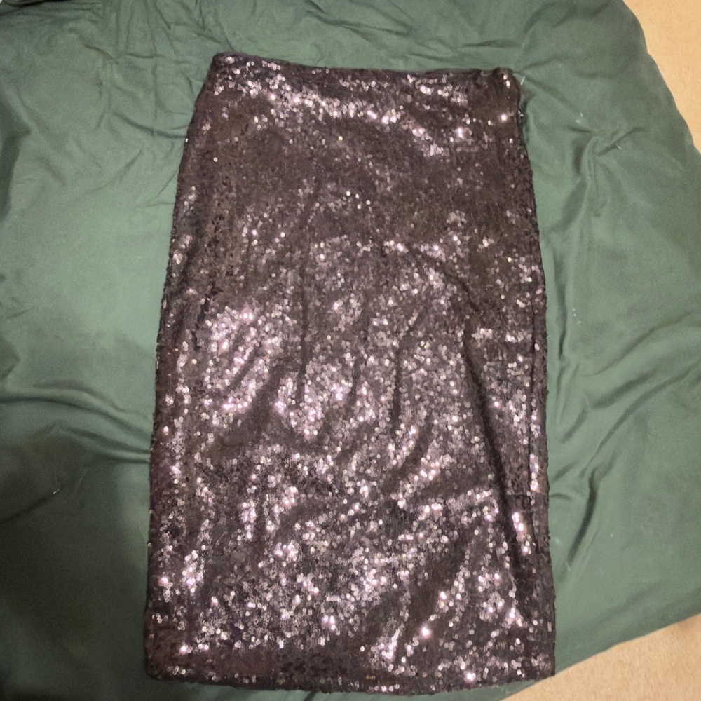 One Clothing Black Sequin Pencil Skirt